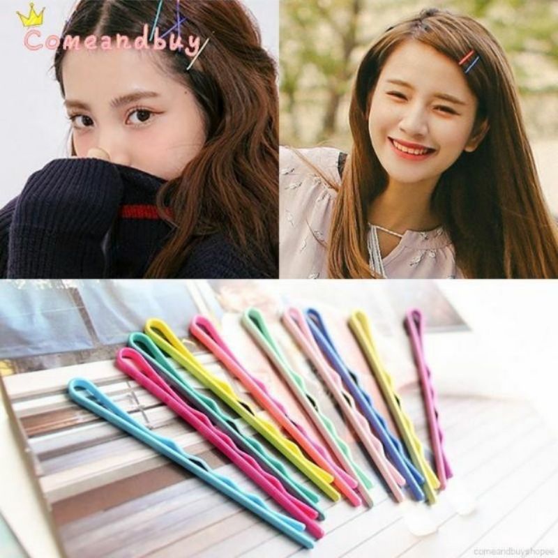 Set 10 Kẹp Tóc Kẹp Tăm Màu Sắc Hàn Quốc ( nhiều màu ngẫu