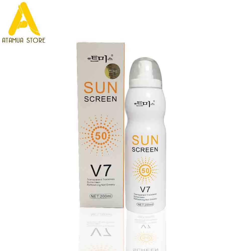 Xịt chống nắng Hàn Quốc Sun Screen V7 200ml