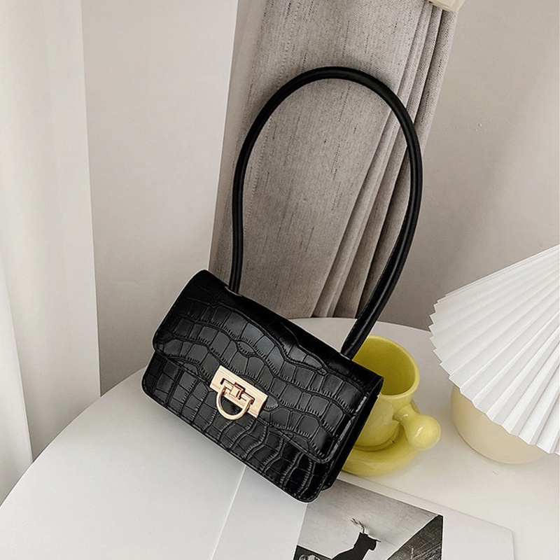 Túi IELGY họa tiết đá nhỏ kẹp nách quải vai phong cách Hồng Kông kiểu Pháp cao cấp