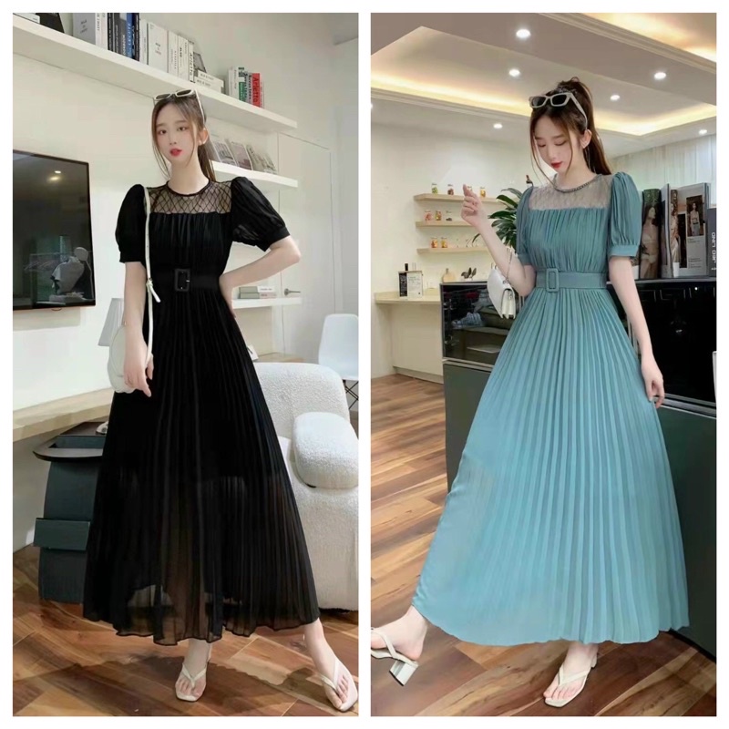 Hàng nhập - ĐẦM XOÈ VOAL LỤA KÈM BELT CAO CẤP