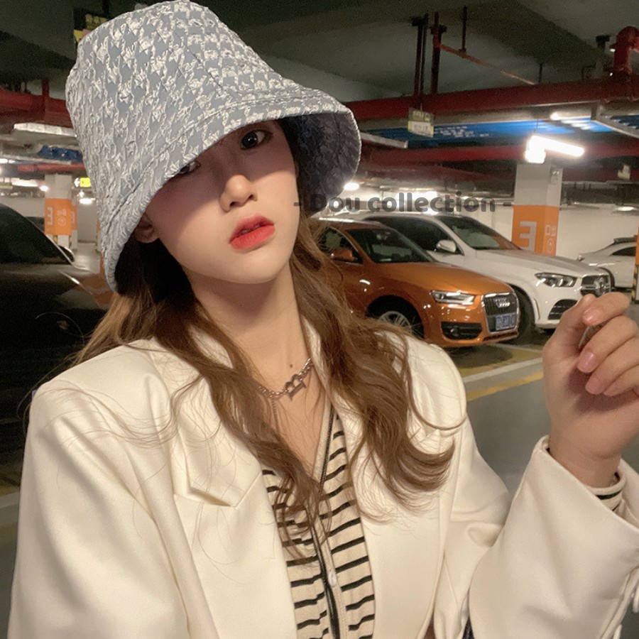 [Nowship2h] Mũ Nón Bucket Họa Tiết HOUNDSTOOTH Thời Trang Thu Đông - Mã NV027