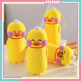 Bình đựng nước thủy tinh vỏ nhựa cute dễ thương decor trang trí vịt lalafanfan vịt má hồng - humi
