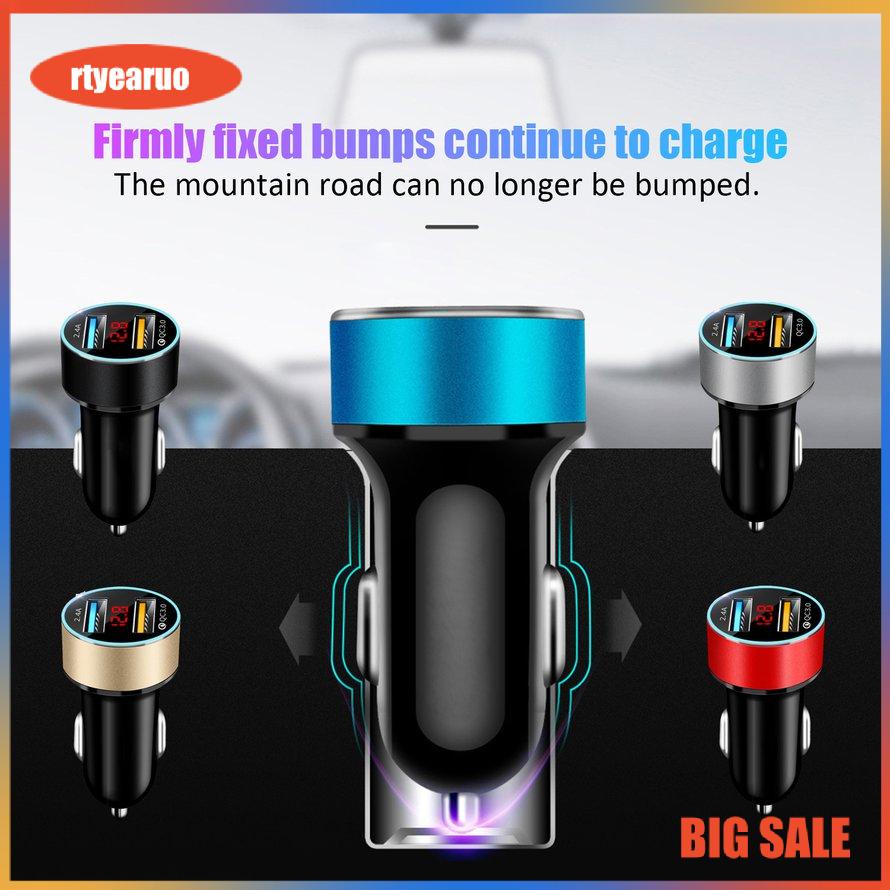 Bộ sạc xe hơi USB kép Bật lửa cho xe hơi di động với màn hình LED