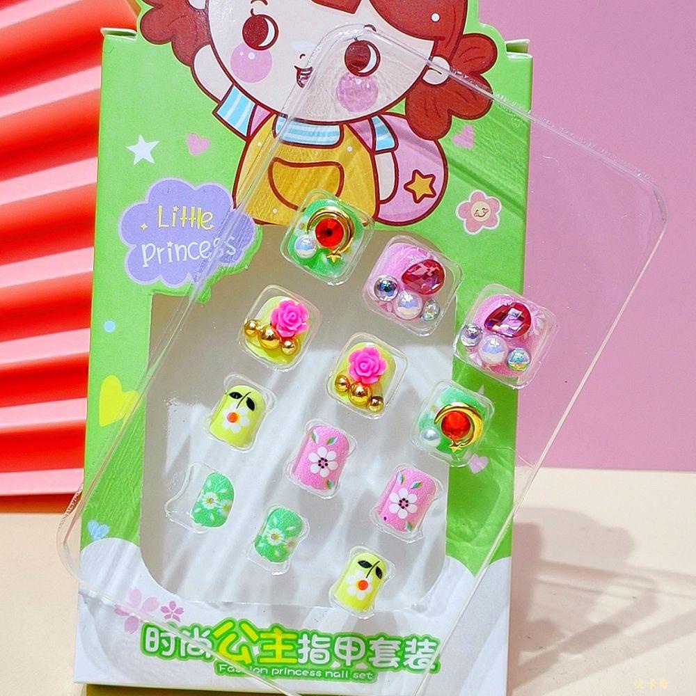 Hộp 24 Móng Tay Giả Thời Trang Cho Bé Gái|Móng Giả