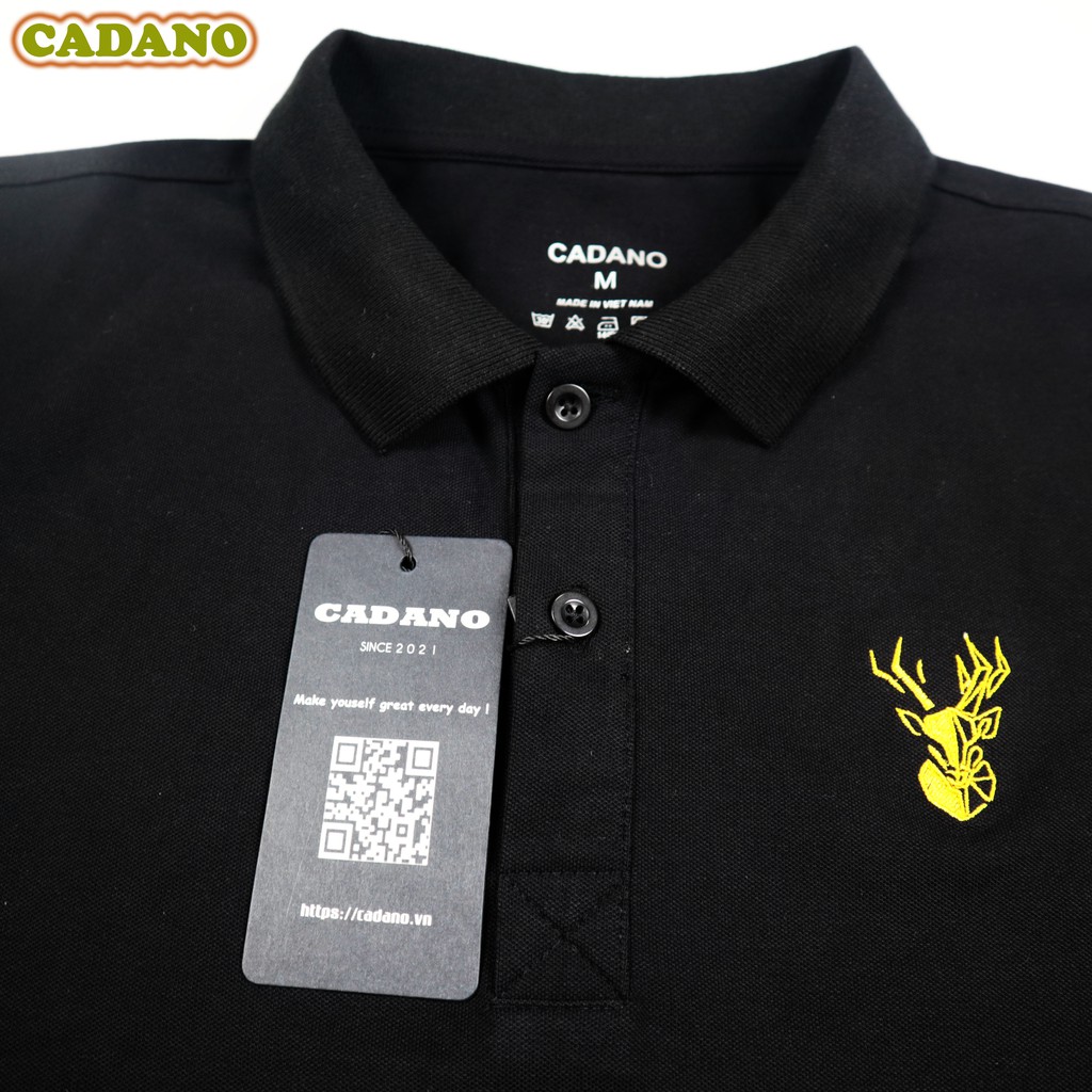 Áo polo nam , thương hiệu CADANO, thêu họa tiết, vải cotton co giãn màu đen lịch lãm - CADANO - CAD001 | BigBuy360 - bigbuy360.vn
