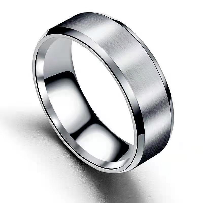 Nhẫn bằng thép không gỉ 210825 thiết kế đơn giản hợp thời trang