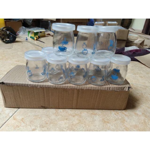 hũ làm sữa chua 12 cốc có nắp đậy thủy tinh | BigBuy360 - bigbuy360.vn