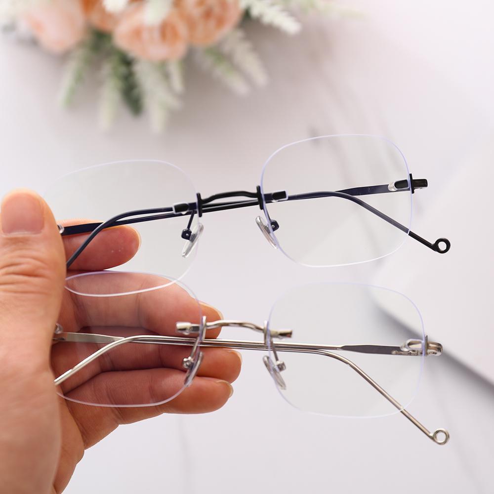 Mắt Kính Gọng Vuông Kim Loại Không Viền