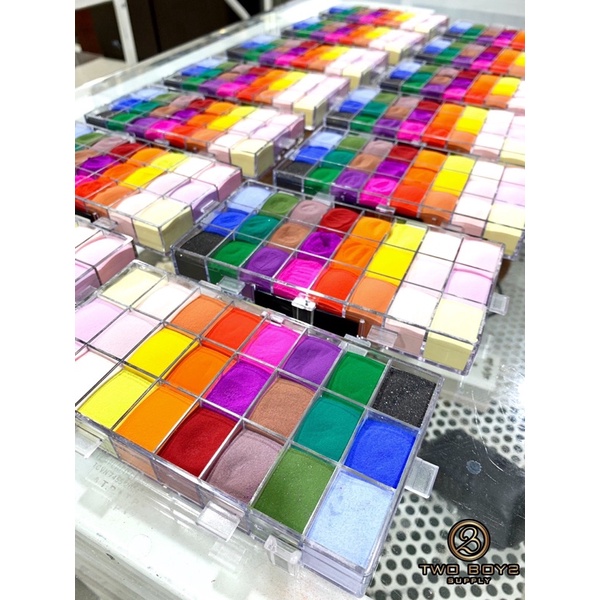 Set bột 24 màu lì 05,set 24màu nhũ 08,bộ bột màu, dẽo mịn, làm hoa đắp bột