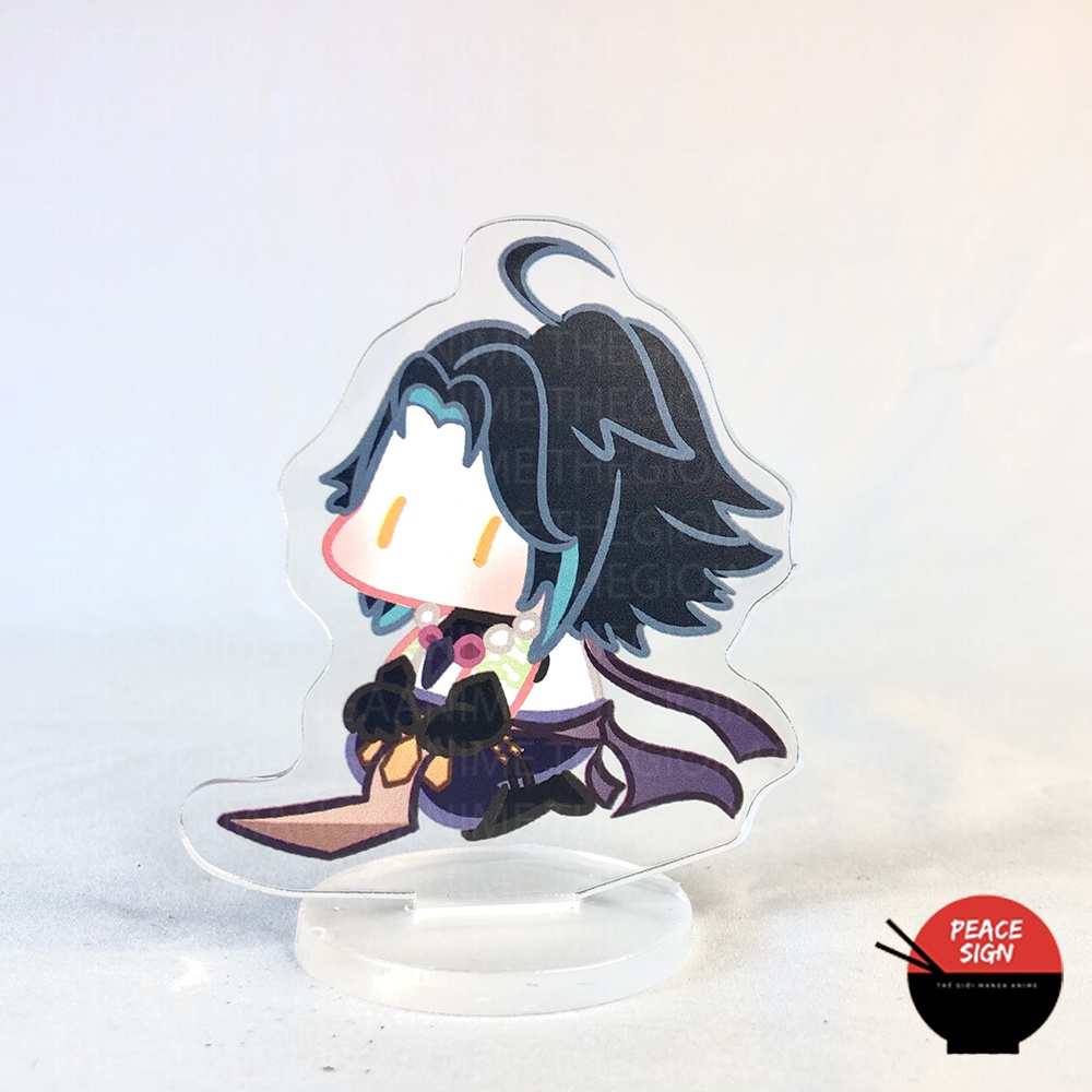 Standee mini GENSHIN IMPACT ver NGỒI mô hình game anime chibi mica trưng bày
