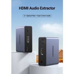Bộ chia âm thanh hình ảnh HDMI 4k@30hz cổng quang OPTICAL + 3.5mm Cao Cấp Ugreen 60649 Chính hãng