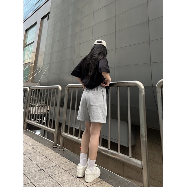 QUẦN SHORT ĐÙI NAM NỮ UNISEX CÓ TÚI SAU GREY XÁM SS2 FUNKY