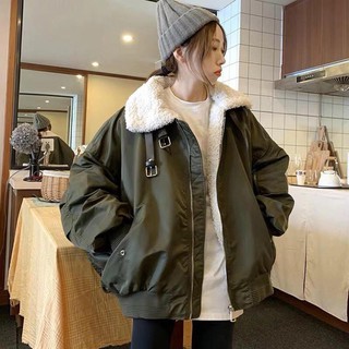 ÁO KHOÁC BOMBER NỮ CỔ LÔNG KÈM ĐAI AK808