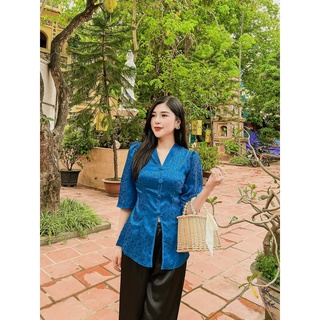 Set bộ bà ba cổ tim