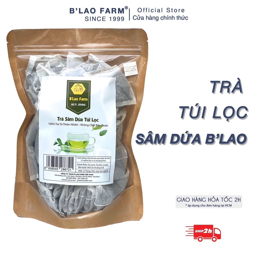 Trà túi lọc B'LAO FARM túi lọc trà vị SÂM DỨA tự nhiên, trà Bảo Lộc loại 250g T2