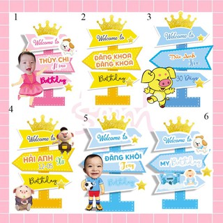Chibi kèm chữ tên bé trang trí sinh nhật xho bé