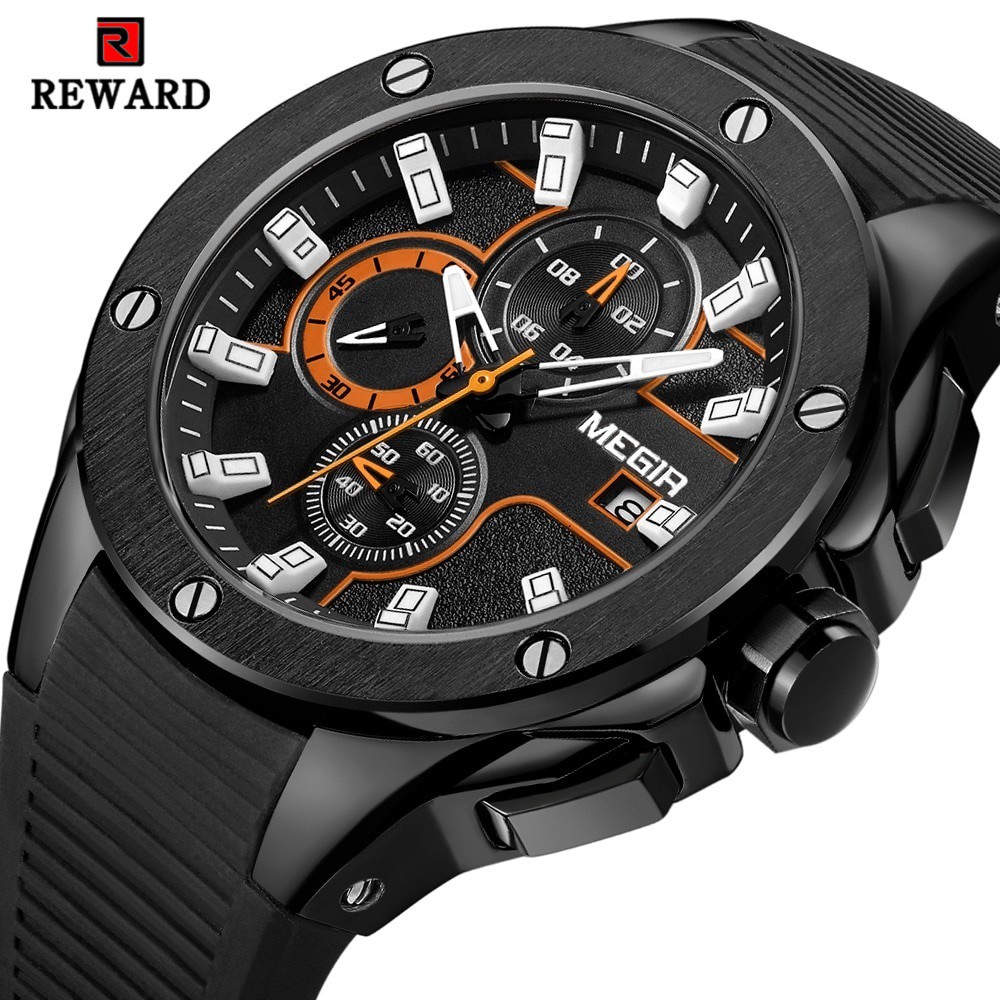 Đồng Hồ Nam Thời Trang Reward KT2053 Black Chính Hãng 2022 NEW Bảo Hành 12 Tháng II Made in HongKong