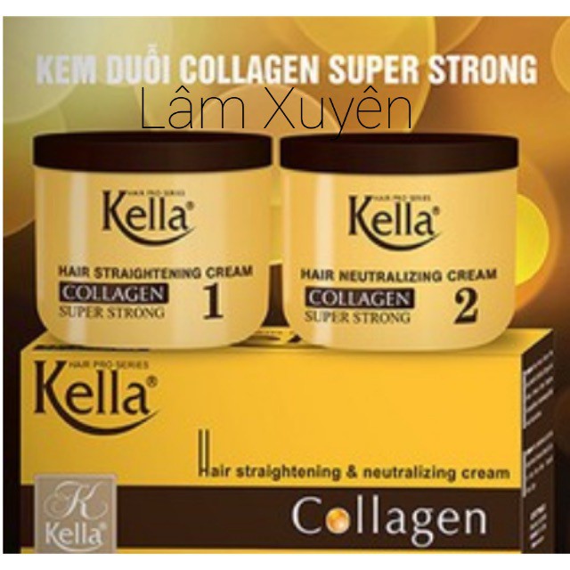 Thuốc duỗi tóc Kella collagen super strong 500ml siêu khỏe hộp màu vàng 🍔FREESHIP🍔 duỗi tóc thẳng tự nhiên, chuyên  dụng