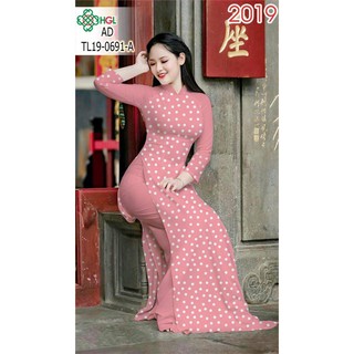 Vải Áo Dài Tằm Ý Chấm Bi Trắng