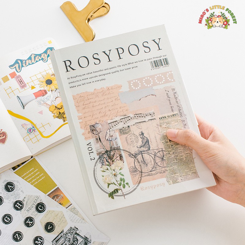 QUYỂN STICKER VÀ GIẤY TRANG TRÍ ROSY POSY (2 PHIÊN BẢN) | S119