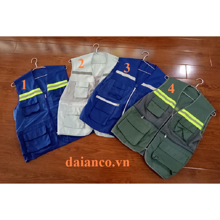 Áo phản quang khoác kaki phối lưới 3 kéo 6 túi