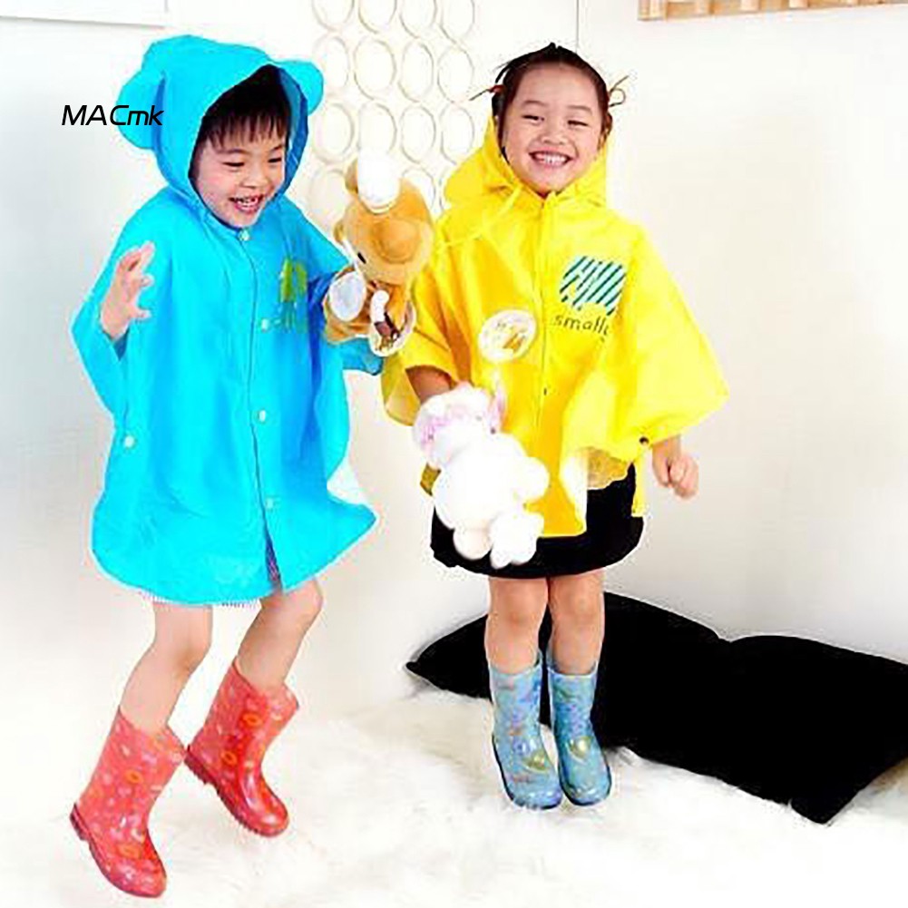 Áo choàng đi mưa không thấm nước trang trí đôi tai cho trẻ 1-8 tuổi