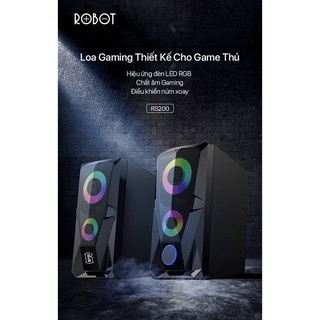 Loa Game Máy Tính ROBOT RS200 Hiệu Ứng Đèn LED - Âm Thanh HD Chất Lượng Cao