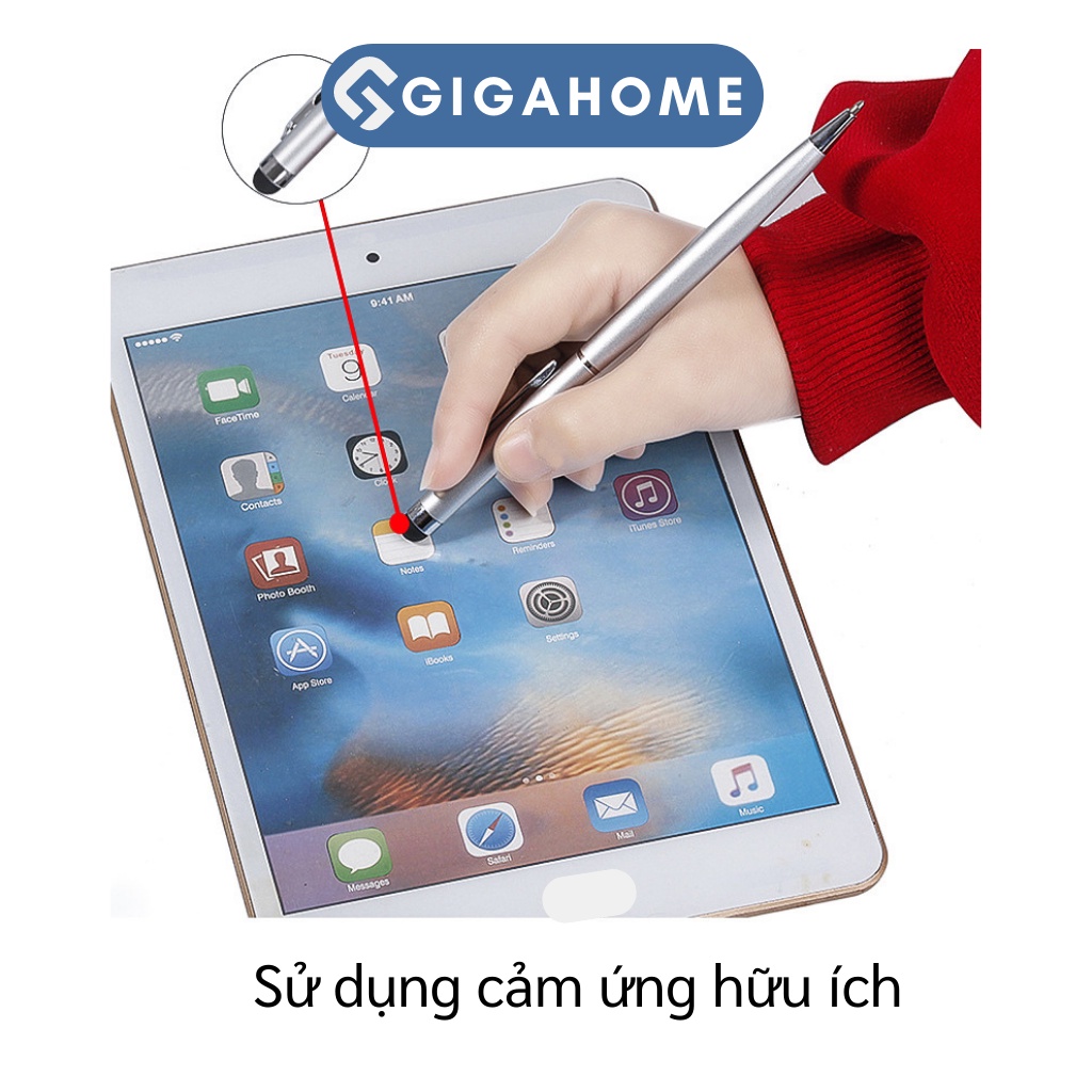 Bút Cảm Ứng 2in1 Đầu Viết Mực, Đầu Cảm Ứng Màn Hình Điện Thoại GIGAHOME 9861