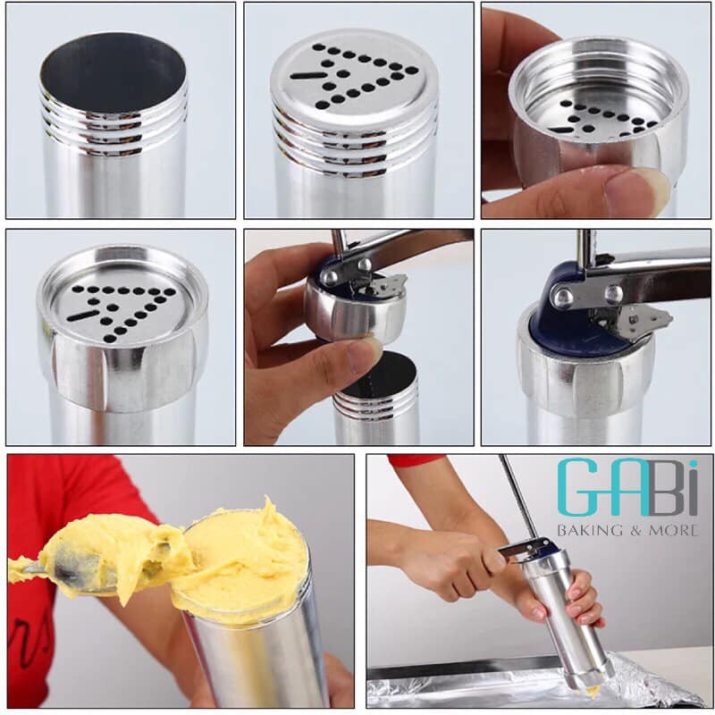 Khuôn bánh quy cookie press inox 20 mặt