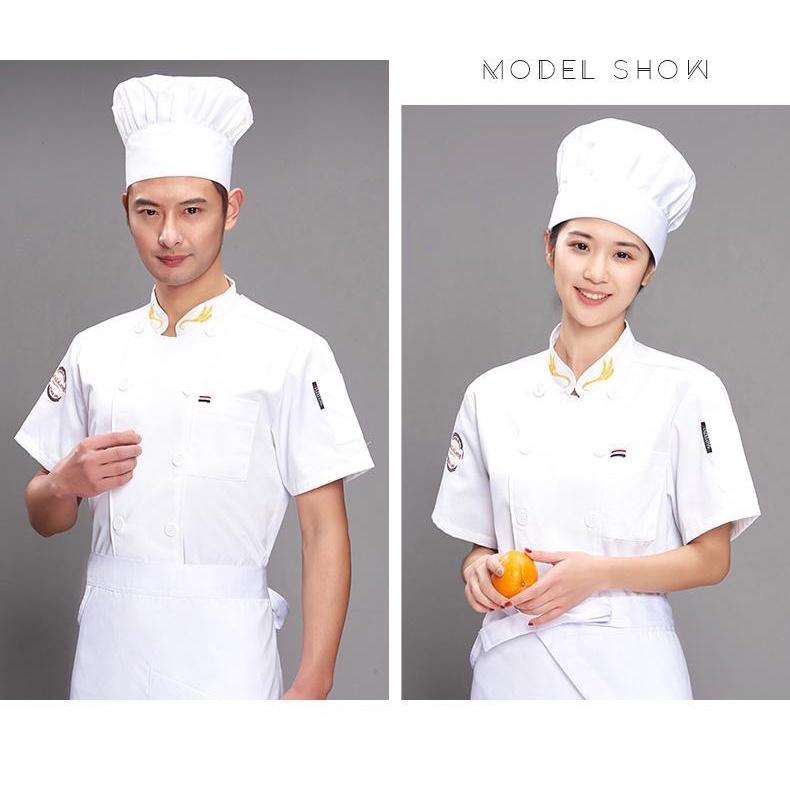 Mới Áo Đầu Bếp Ngắn Tay Thoáng Khí Chuyên Nghiệp