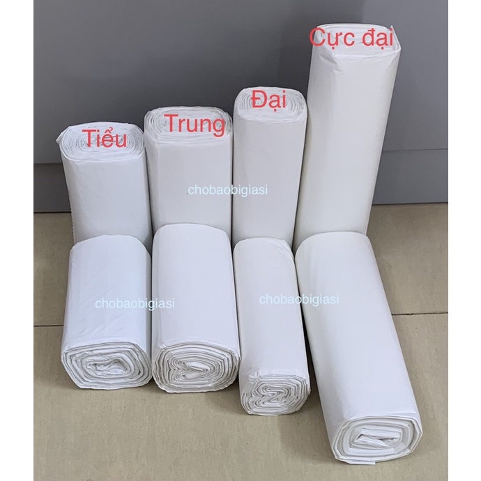 {1kg/size} Túi rác cuộn trắng không lõi, hàng đẹp, có sẵn 4 size (SP y hình)