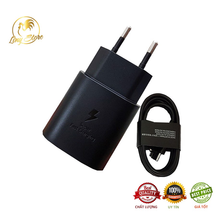 Bộ Sạc Nhanh Samsung 25W Chính Hãng 100% có Bảo Hành 1 đổi 1, tiết kiệm thời gian sạc, bảo vệ máy và pin