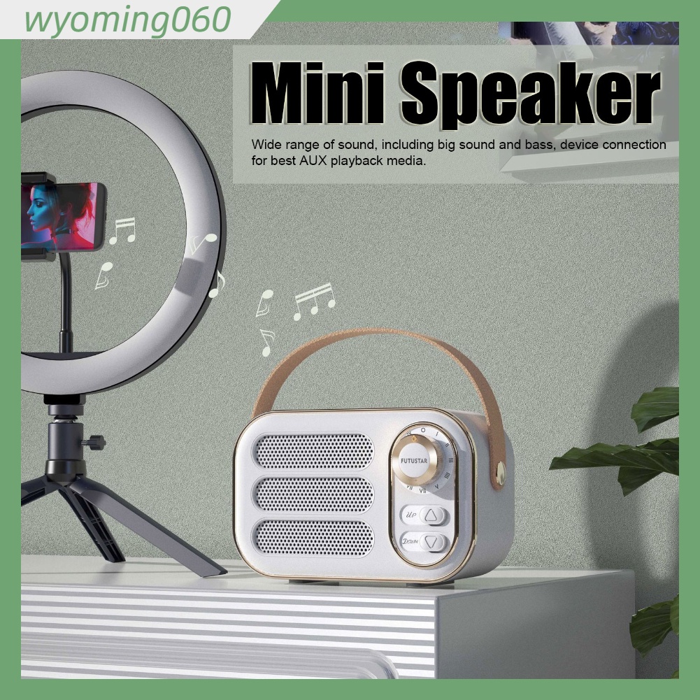 Wyoming060 Loa Bluetooth mini Thiết kế dây buộc cầm tay không Cổ điển di động nhỏ cho ô tô gia đình