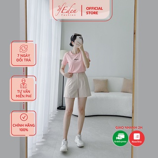 Áo thun phông nữ thời trang Eden tay ngắn cổ tròn thêu chữ thoáng mát thấm hút tốt freesize- AT090