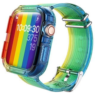 Dây Đeo Đồng Hồ UTELITE Bằng Nhựa TPU Trong Suốt 2 Trong 1 Cỡ 38mm 42mm 40mm 44mm Cho Apple Watch 6 5 4 3 2 1 Se