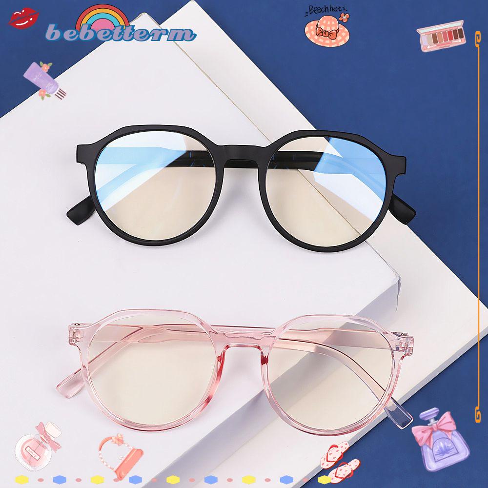 Kính mắt quang học gọng tròn PC tròng resin chống ánh sáng xanh giảm mỏi mắt phong cách vintage thời trang