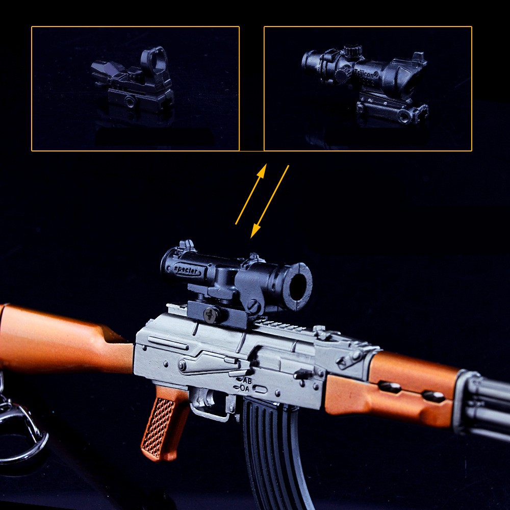 Mô Hình PUBG AKM Classic Tặng Kèm 3 Scope Và Kệ Trưng Bày 19cm