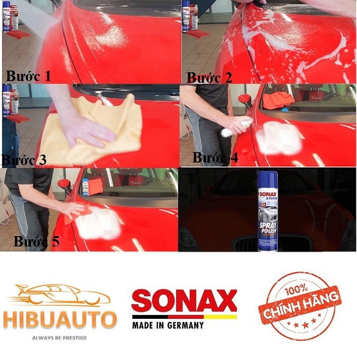 Đánh Bóng Xóa Xước Làm Mới Sơn Xe Dạng Bọt Sonax Xtreme Spray Polish 241300-320ml