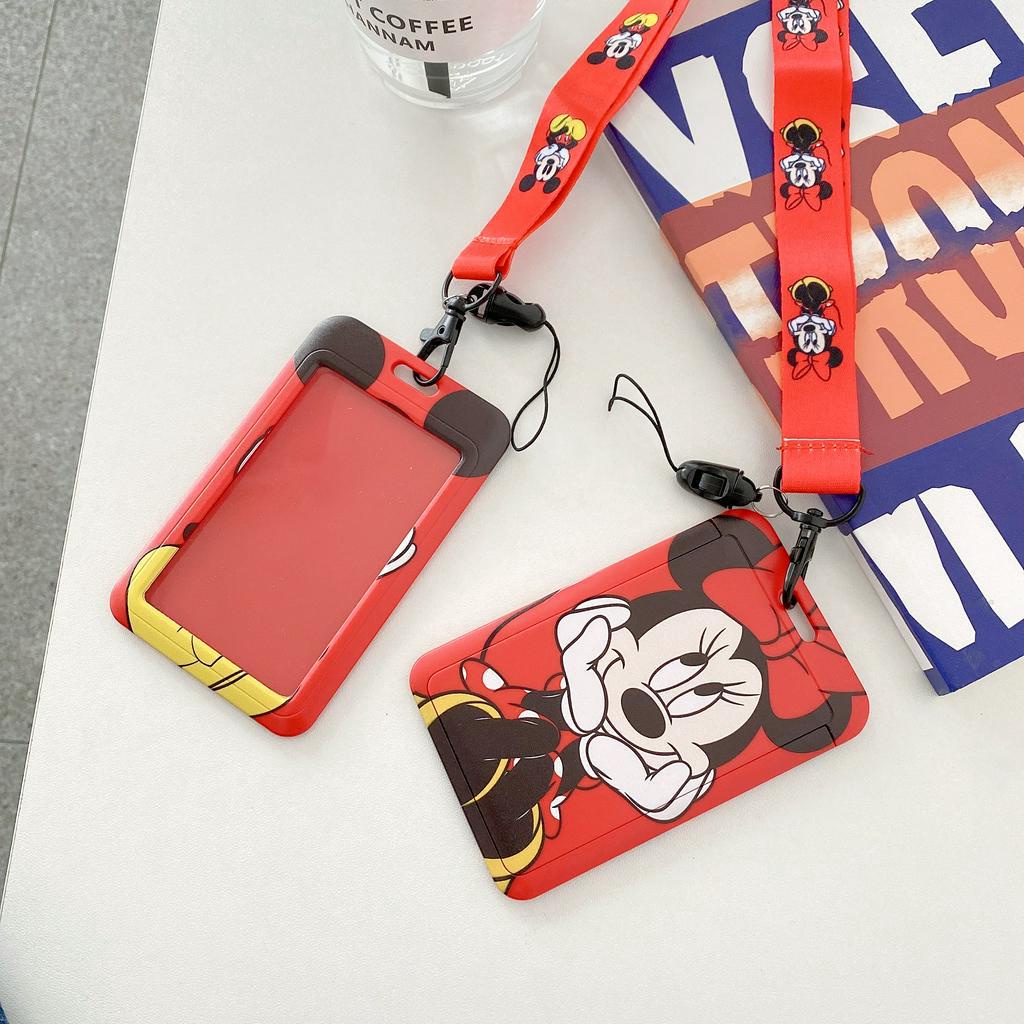 Dây Đeo Thẻ ID/Thẻ ID Họa Tiết Hoạt Hình Mickey Minnie Dễ Thương