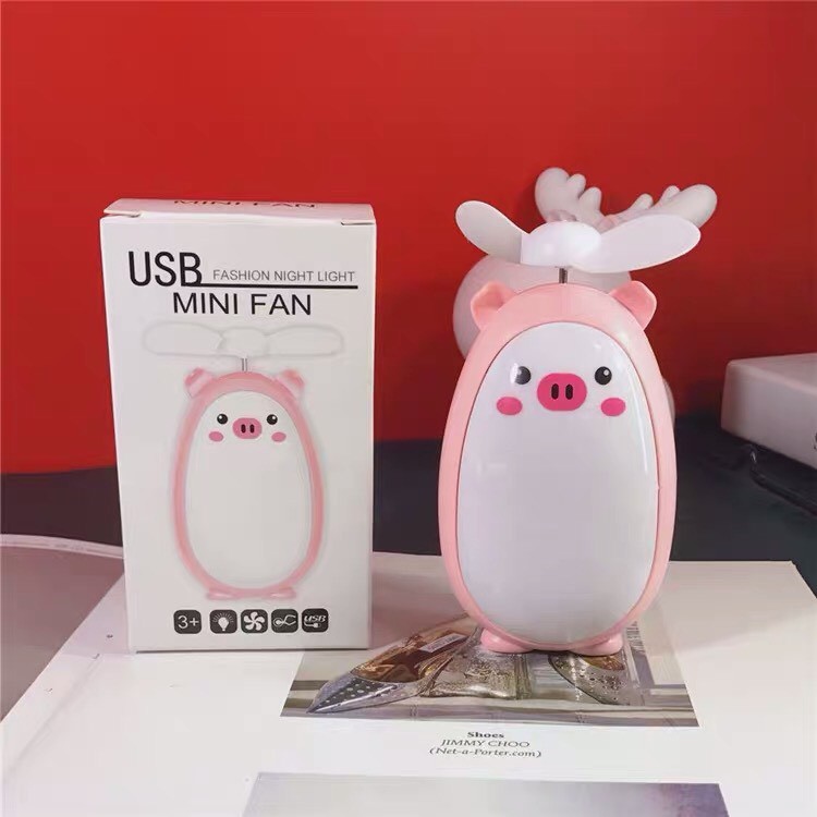 Quạt Tích Điện cầm tay Mini siêu dễ thương Mickey - Tích hợp Đèn LED siêu tiện lợi T3B2 | BigBuy360 - bigbuy360.vn