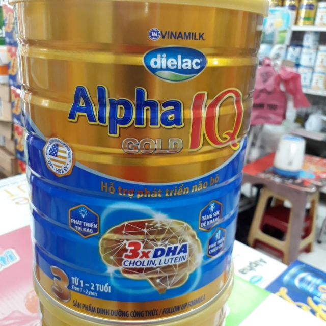 Sữa bột Vinamilk Dielac Alpha Gold IQ Step 3 - Hộp thiếc 1500g