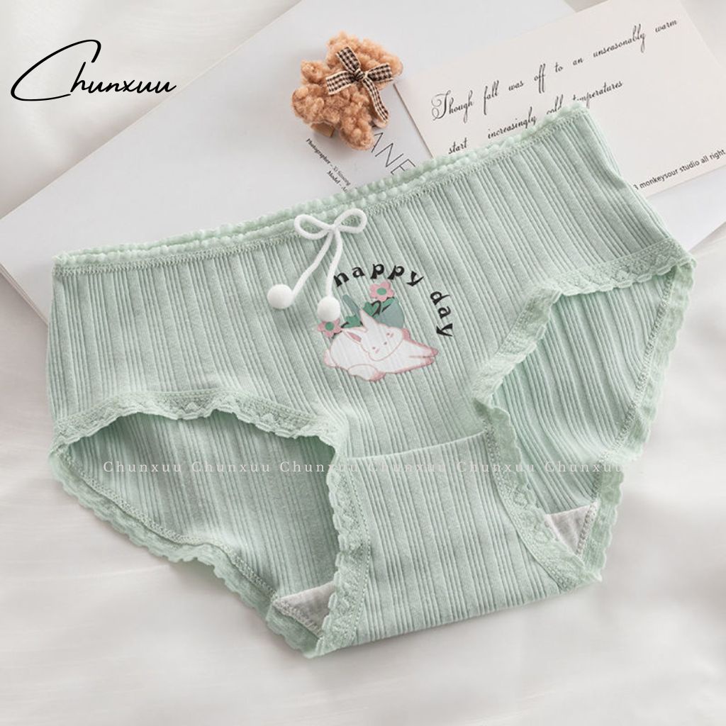 Quần lót nữ CHUNXUU vải cotton co dãn họa tiết thỏ dễ thương- QC119