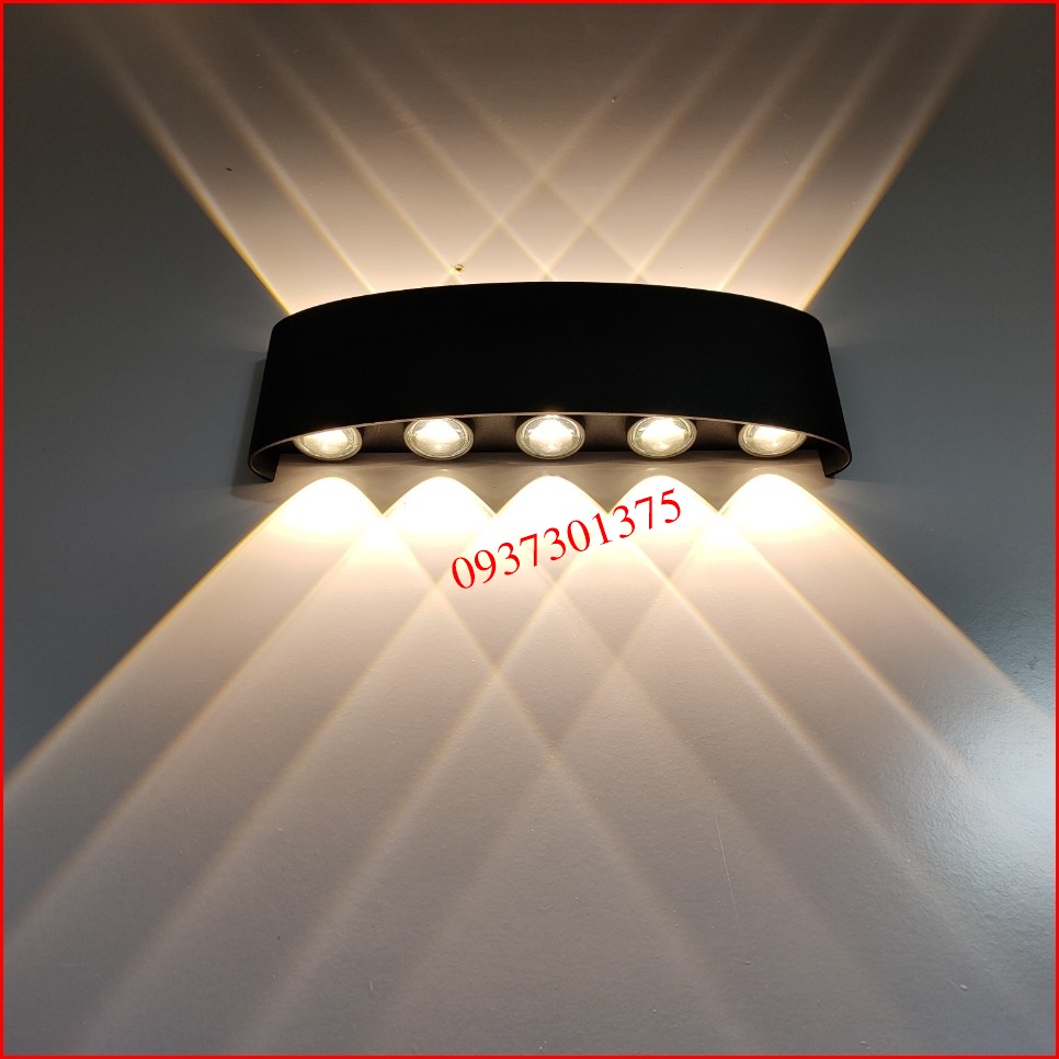 Đèn Led Hắt Tường Chiếu Sáng 2 Đầu 10 Tia ánh Sáng Vàng_Thân Đèn Hợp Kim Nhôm,Nguồn Đúc Chống Nước,Bảo Hành 2 Nam