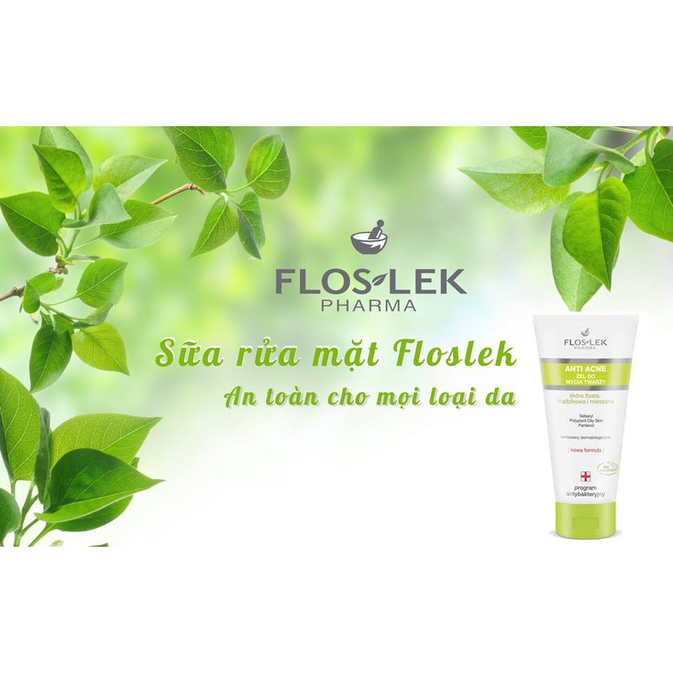 [Quà] Sữa rửa mặt diệt khuẩn cho da nhờn mụn Floslek Anti Acne Bacterial Face Cleansing Gel 200ml