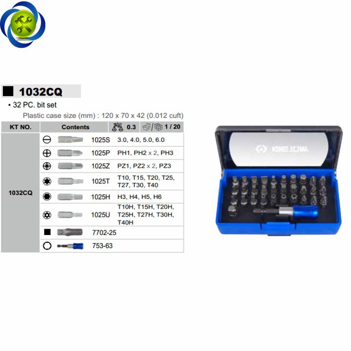 Bộ mũi vít KINGTONY 1032CQ 32 món
