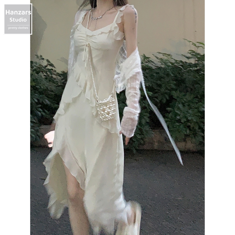 Set Váy Xẻ Tà Áo Cardigan Ren Khóa Kéo Sau Lưng Lớp Lót Dày Dặn Style Ulzzang 9