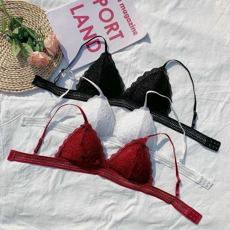 Set Đồ Lót Áo Bralette Quần Lọt Khe Ren Đính Nơ Siêu Xinh Freesize CB006