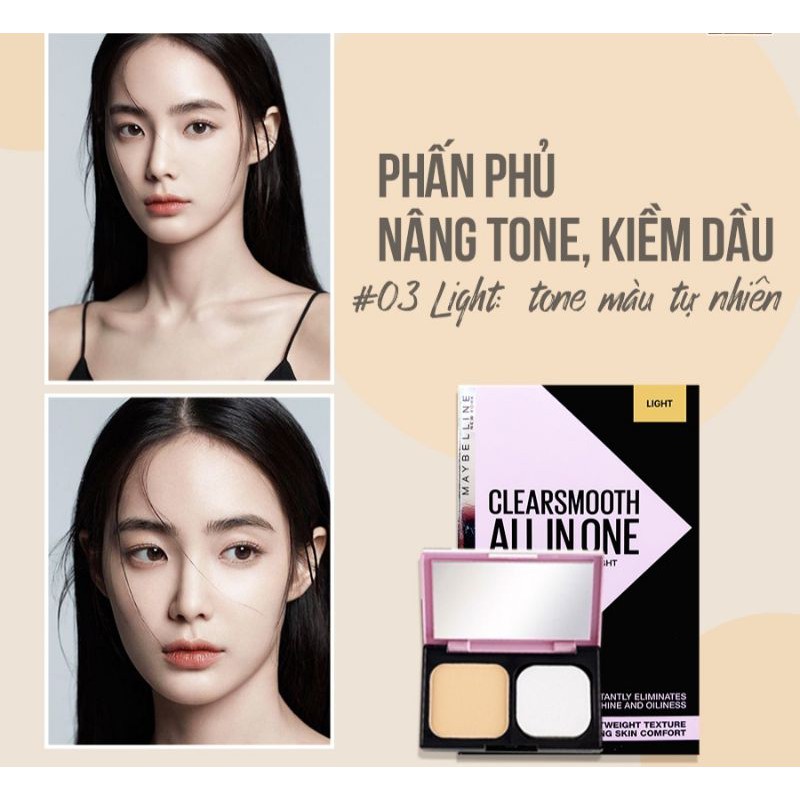 Phấn Trang Điểm Siêu Mịn 5 Trong 1 Maybelline Clearsmooth All In One Two Way Cake | BigBuy360 - bigbuy360.vn