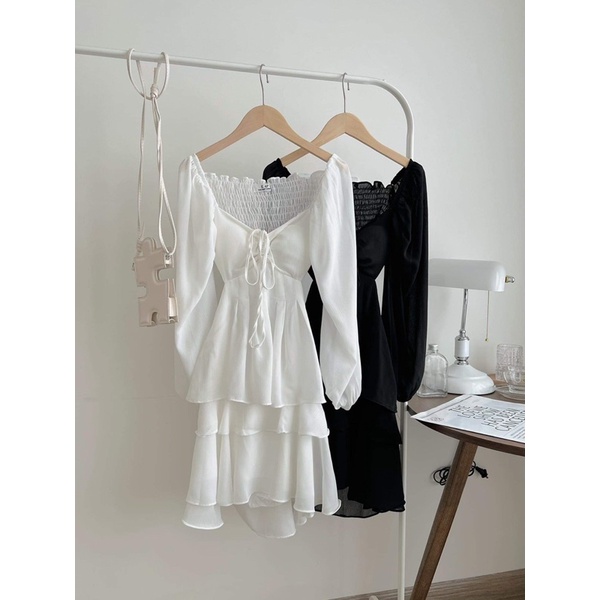[HÀNG SẴN]Váy-đầm THIÊN NGA cut out chất voan mềm tiểu thư