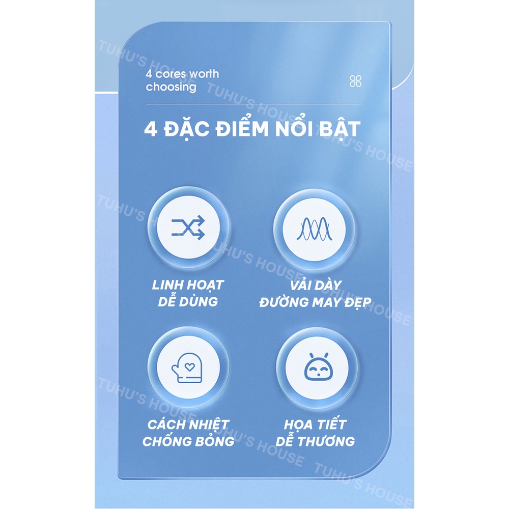 Túi đựng bình giữ nhiệt 1L kèm dây đeo họa tiết hoạt hình, quai xách ly giữ nhiệt đa dạng mẫu mã – TUHUHOUSE